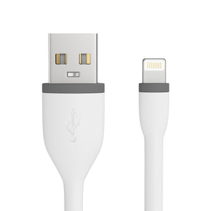 Flexible MFi-Certified Lightning USB Cable - 10 Inches
