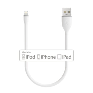 Flexible MFi-Certified Lightning USB Cable - 10 Inches