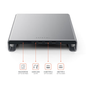 Type-C Aluminum Monitor Stand Hub for iMac